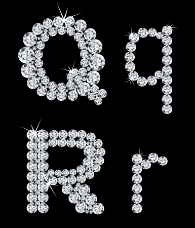 Set of diamond alphabetic letters  のイラスト素材