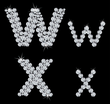 Set of diamond alphabetic letters の写真素材