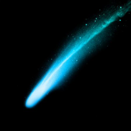 Comet on the black background. Vector illustrationのイラスト素材