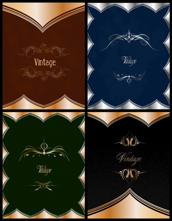 Set of Vintage Floral background. Vector illustrationの写真素材