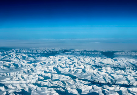 Ice Mountains from airplane viewの写真素材