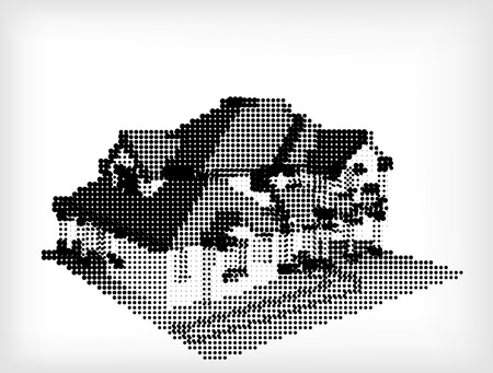 House made from dots. Vector illustrationの写真素材