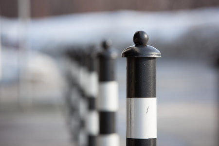 Parking Barrier on Paved Sidewalk