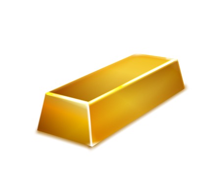 Gold bar isolated on white background illustrationのイラスト素材