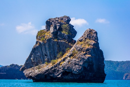 Beauty limestone rock in the ocean. Thailandの写真素材