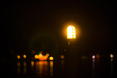 Romantic lantern at night under blue bright の写真素材