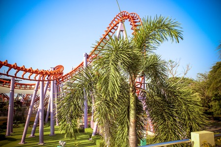 Roller Coaster Track at Dream World in bangkok,Thailandのeditorial素材