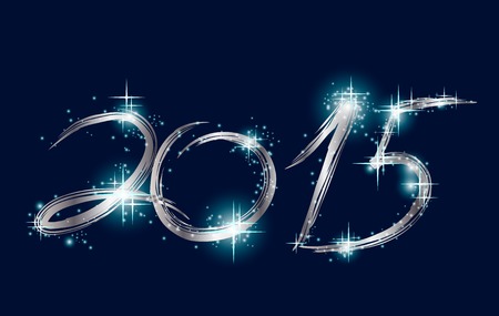 Christmas blue background with glow 2015. Vectorのイラスト素材