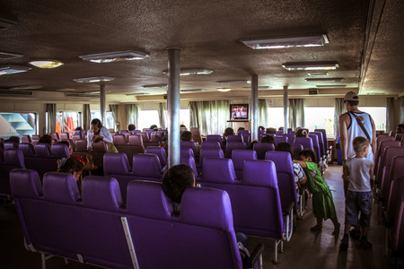 People sit in express passenger boat. Thailand Koh Samuiのeditorial素材