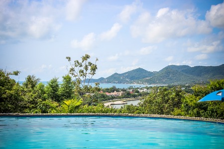 Swimming pool of luxury hotel, Koh Samui Thailandの写真素材