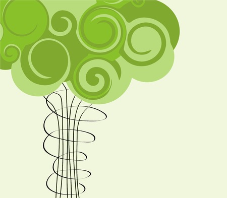 Card with stylized tree. Vectorのイラスト素材