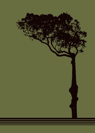 Tree vector design over olive backgroundのイラスト素材