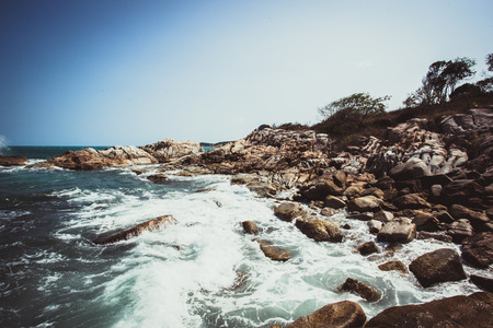 Tropical beach - vacation nature background on Koh Samui, Thailandの写真素材