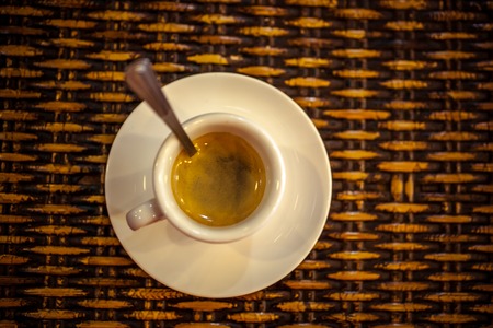 Deliicous coffee espresso closeup. Macroの写真素材
