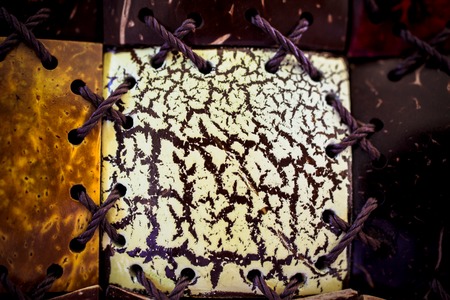 Texture of the painted pieces of coconut. Macroの写真素材