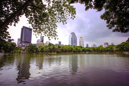 Bangkok city view with Gardenの写真素材