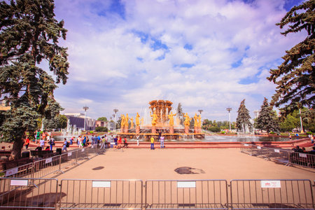 Fountain in Moscow, ENEA. Russiaのeditorial素材