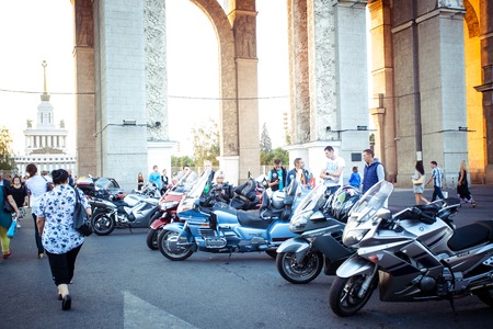 entrance of the Russian Exhibition Center. Russia, Moscowのeditorial素材