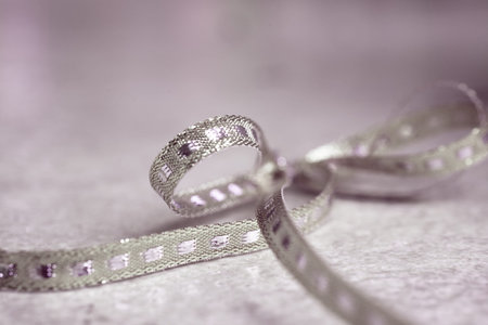 Silver ribbon Close up macro