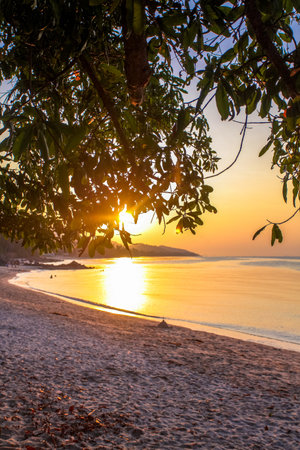 Beautiful sunset over the tropical beach