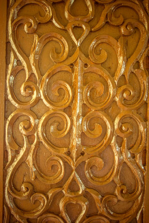 Golden flower pattern on the temples door