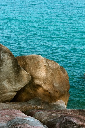 View of a rocky coastの写真素材