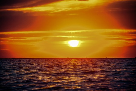 Beautiful sunrise above the seaの写真素材