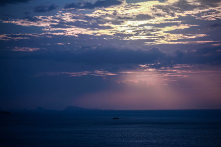 Sunset on the beach with beautiful sky