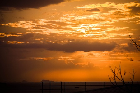 the evening at dramatic sky in Halloween dayの写真素材