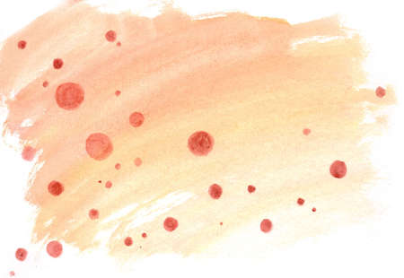 Watercolor blurred background in pink and yellow with splashes.の写真素材