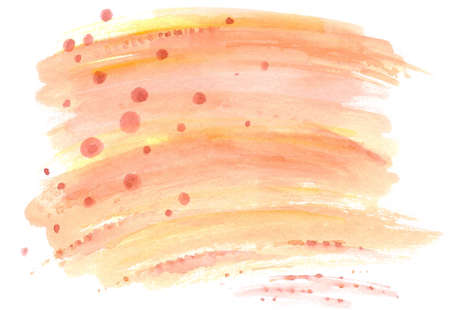Watercolor blurred background in pink and yellow with splashes.の写真素材