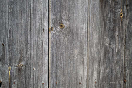 Wooden background. Old wooden planks with knots and nail holes.の写真素材
