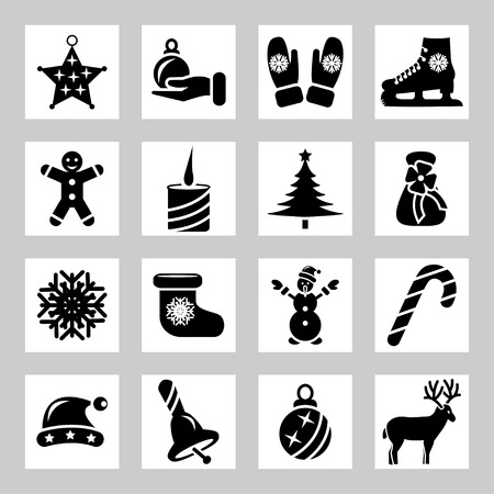 Christmas and winter icons setのイラスト素材