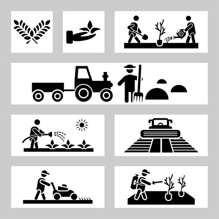 Agriculture and farming iconsのイラスト素材