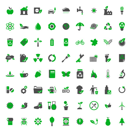 Ecology and environment vector icons setのイラスト素材