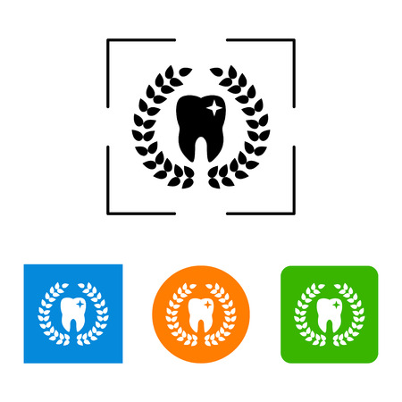 Tooth and wreath icon, vector illustrationのイラスト素材