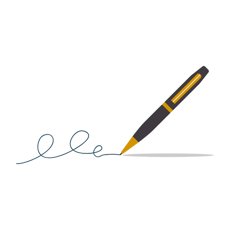 Pen and signature vector illustration.のイラスト素材