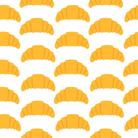 Seamless pattern with croissant in flat style.Vector illustrationのイラスト素材