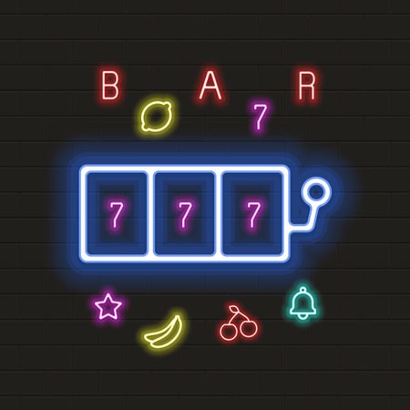 Casino vector neon sign in neon style.のイラスト素材