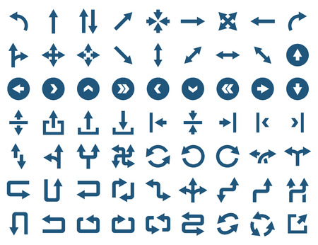 Arrow icon set in flat style. Vector symbolsのイラスト素材
