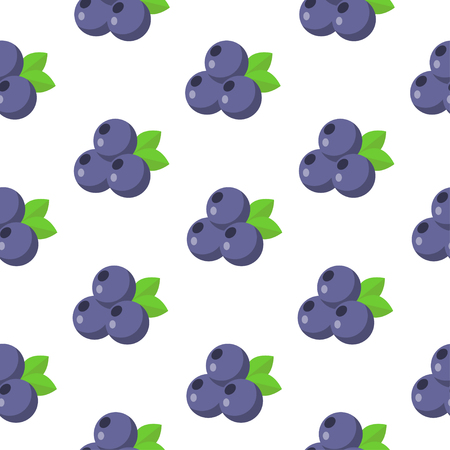 Seamless pattern with blueberry in flat style. Vector illustration.のイラスト素材
