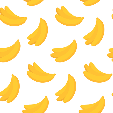 Seamless pattern with yellow bananas in flat style. Vector illustration.のイラスト素材