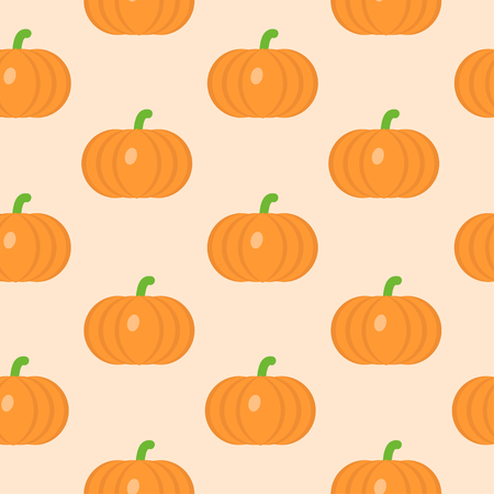 Seamless pattern with pumpkin in flat style.Vector illustrationのイラスト素材