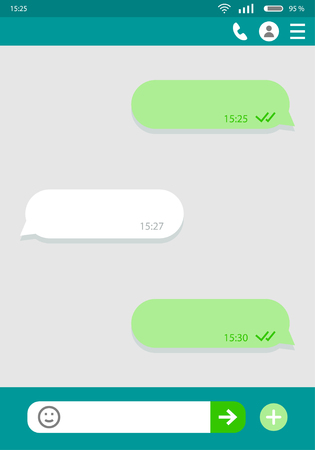 Vector illustration of social network concept,mobile messenger,chating window in flat style.のイラスト素材