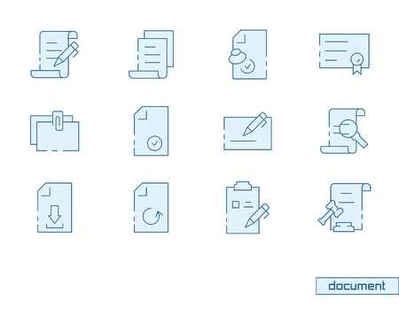 Vector icon set of document.のイラスト素材