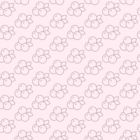 Seamless pattern with blueberry in line style. Vector illustration.のイラスト素材