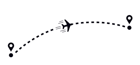 Plane with track vector illustration.のイラスト素材