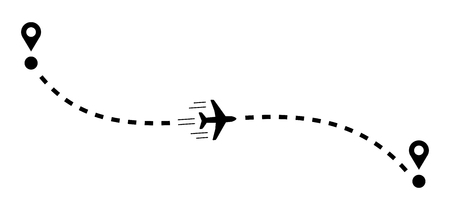 Plane with track vector illustration.のイラスト素材