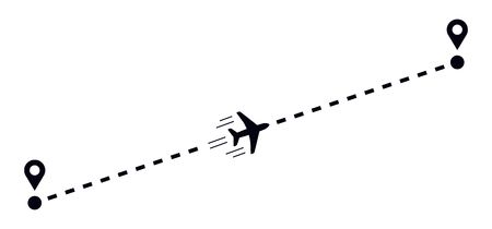 Plane with track vector illustration.のイラスト素材