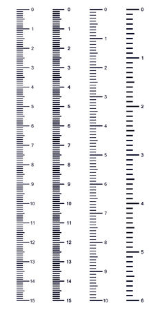 Vector set of metric rulers in flat style. Measuring scales.のイラスト素材